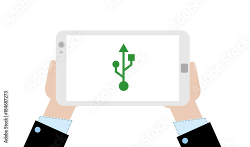 Geschäftsmann mit Tablet - USB