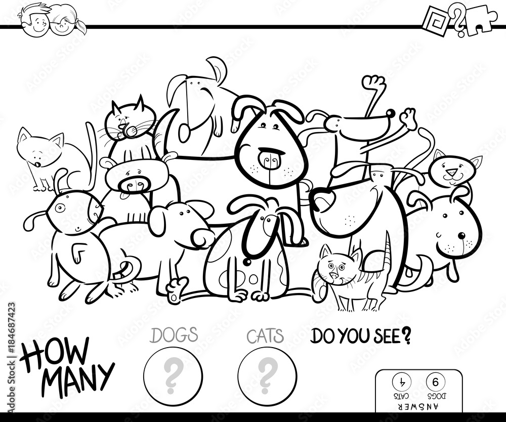 counting cats and dogs coloring book game