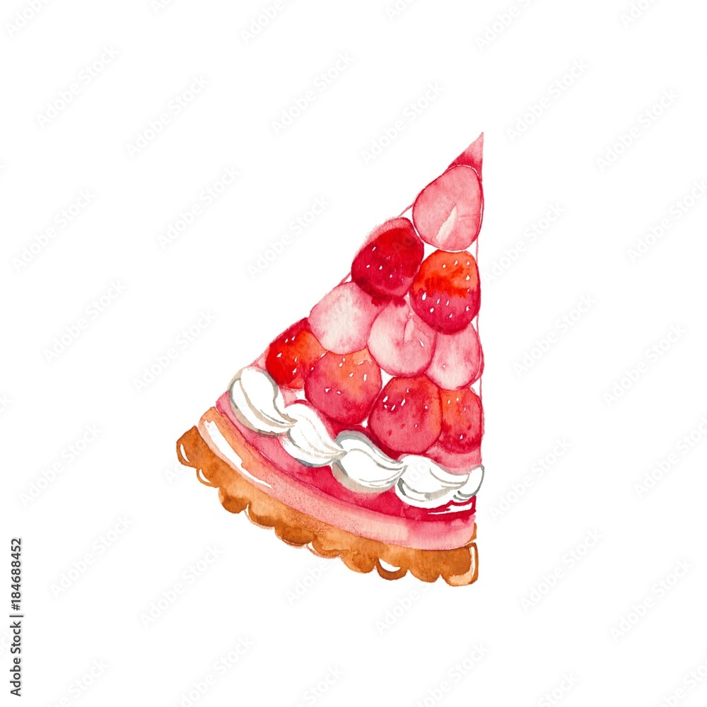 ケーキ 1ピース ストロベリー Stock Illustration Adobe Stock
