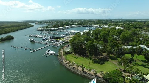 sanctuary cove marina from afar