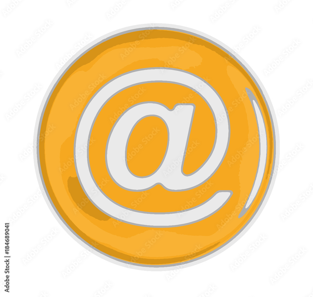 Button with E-mail sign. Image with clipping path Button with E-mail sign. Image with clipping path