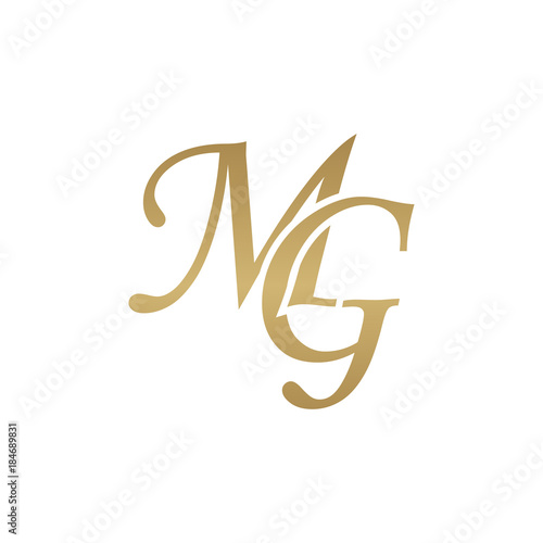 Initial letter MG, overlapping elegant monogram logo, luxury golden color