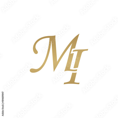 Initial letter MI, overlapping elegant monogram logo, luxury golden color