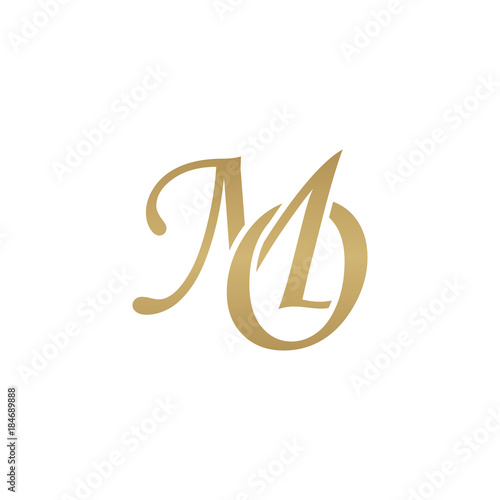 Initial letter MO, overlapping elegant monogram logo, luxury golden color