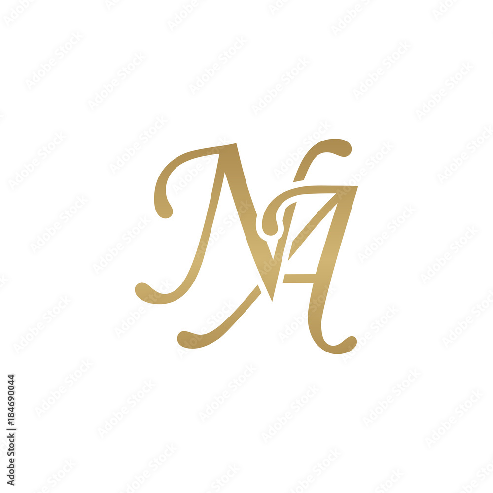 Initial letter NA, overlapping elegant monogram logo, luxury ...