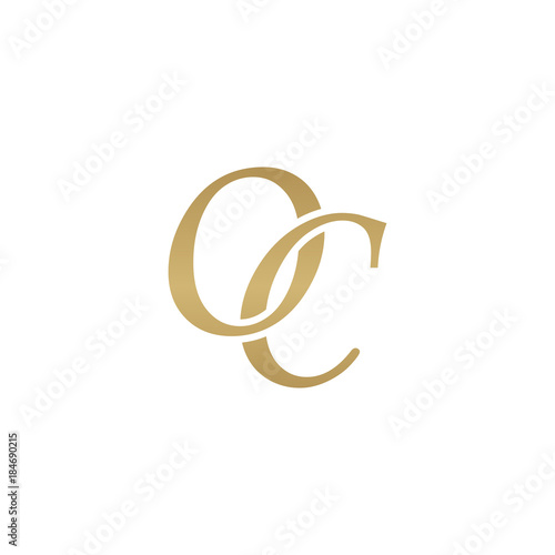 Initial letter OC, overlapping elegant monogram logo, luxury golden color