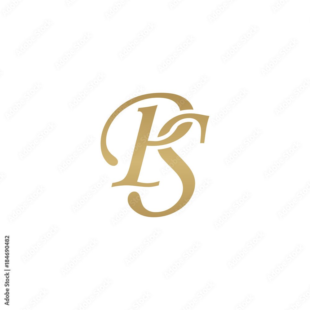 Initial letter PS, overlapping elegant monogram logo, luxury ...