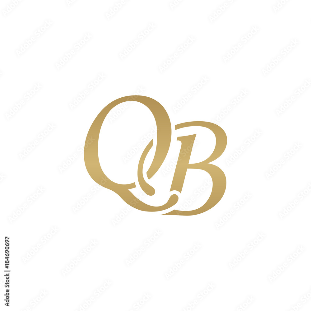 Initial letter QB, overlapping elegant monogram logo, luxury golden color Initial letter QB, overlapping elegant monogram logo, luxury golden color