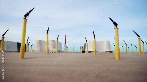 Aeolian beach experiment scale model wind measurement grid test CLOSE photo