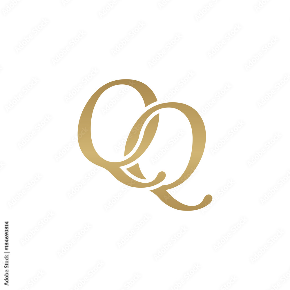 Initial letter QQ, overlapping elegant monogram logo, luxury golden color Initial letter QQ, overlapping elegant monogram logo, luxury golden color