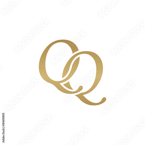 Initial letter QQ, overlapping elegant monogram logo, luxury golden color