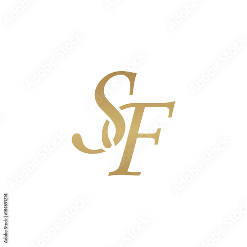Initial letter SF, overlapping elegant monogram logo, luxury golden color