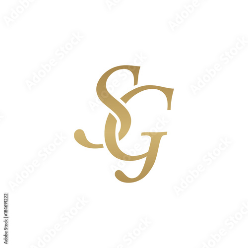 Initial letter SG, overlapping elegant monogram logo, luxury golden color
