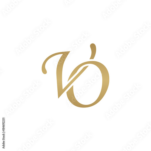 Initial letter VO, overlapping elegant monogram logo, luxury golden color