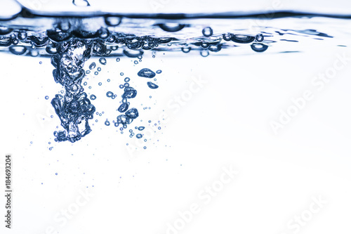 Water on a white background
