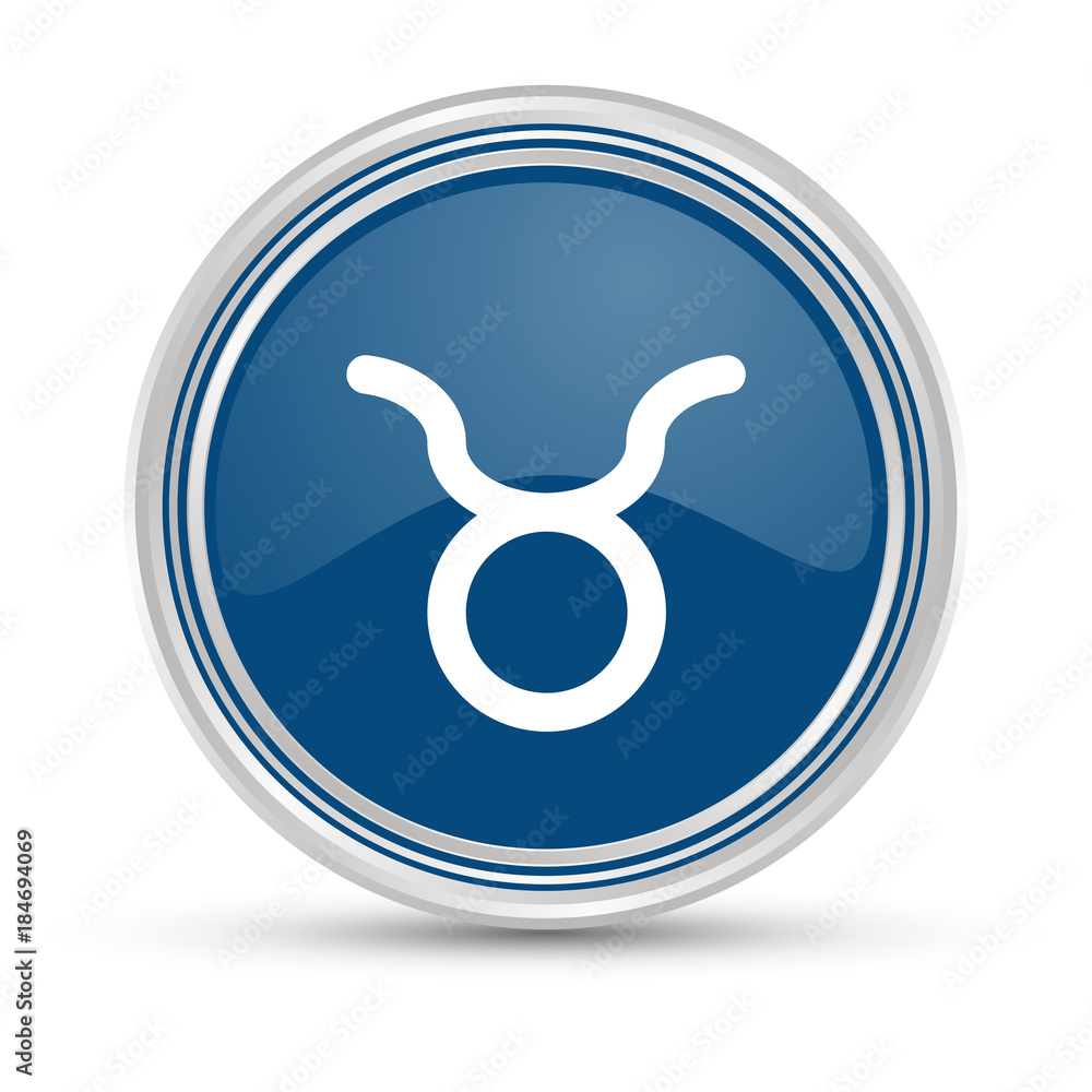Blauer Button - Stier - Tierkreiszeichen Blauer Button - Stier - Tierkreiszeichen