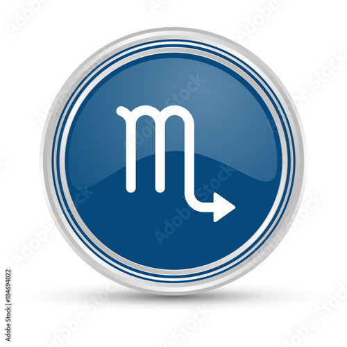 Blauer Button - Skorpion - Sternzeichen