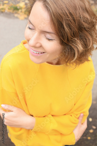 Beautiful smiling woman in ...