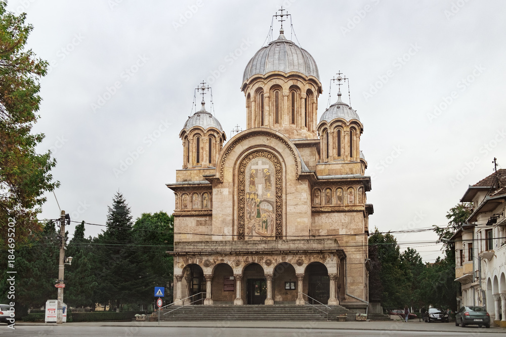 Saints Constantine and Helena Cathedral is orthodox church with many ornaments on the facade, built in Byzantine style
