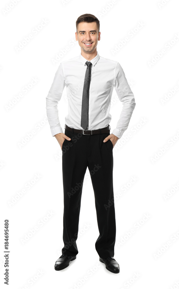 Attractive young man in formal wear on white background Attractive young man in formal wear on white background
