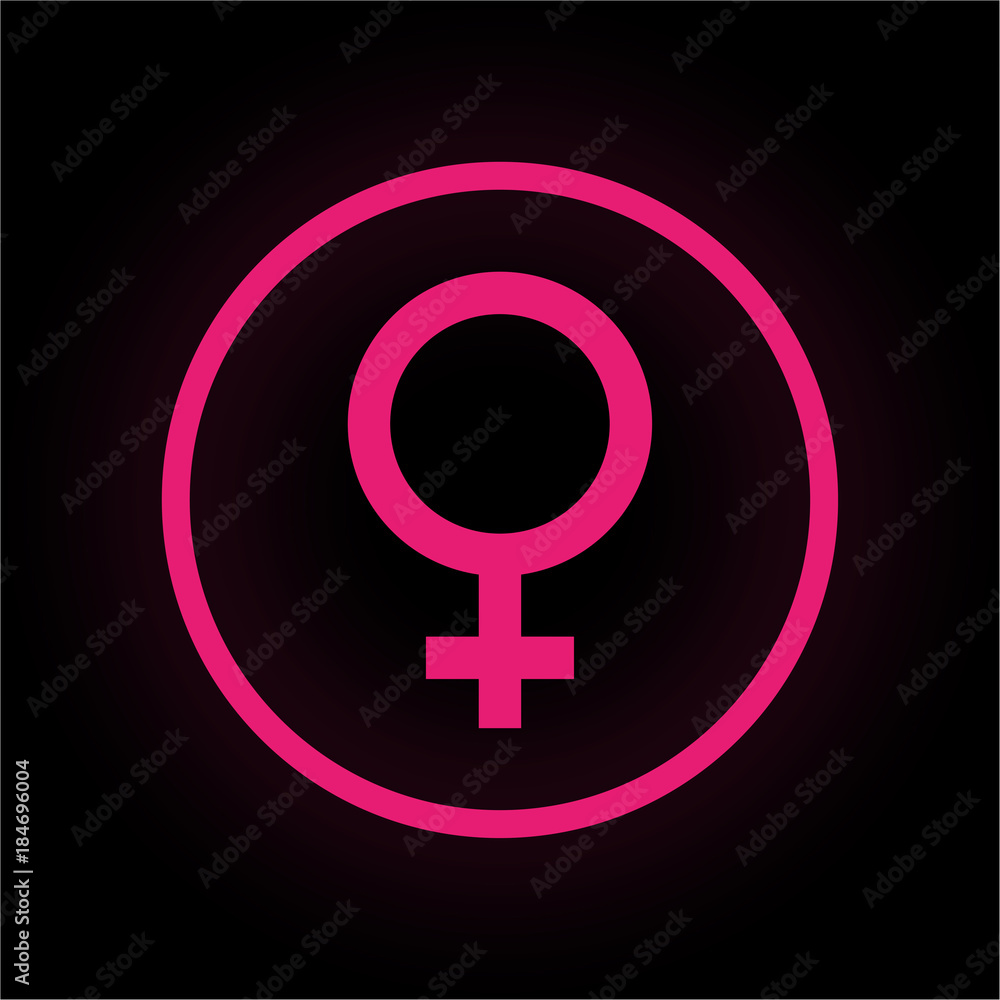 Neon Button rund - Geschlecht Frau Neon Button rund - Geschlecht Frau
