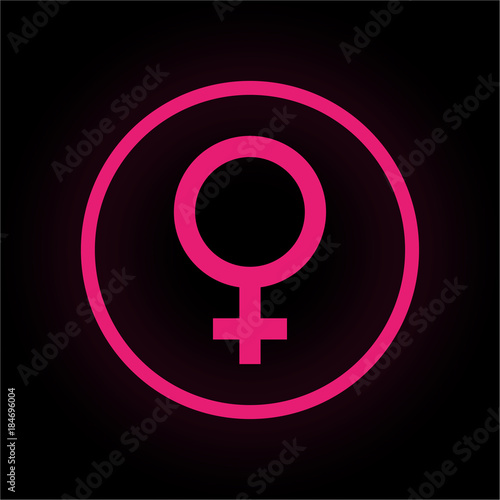 Neon Button rund - Geschlecht Frau