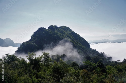 Fototapeta Naklejka Na Ścianę i Meble -  Clouds in the mountains of the jungle in Laos