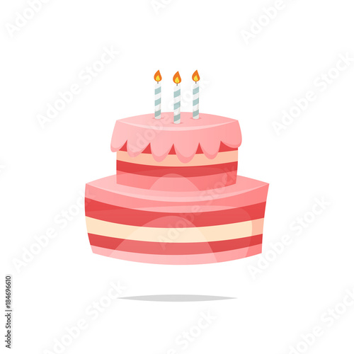 Cartoon birthday cake vector isolated