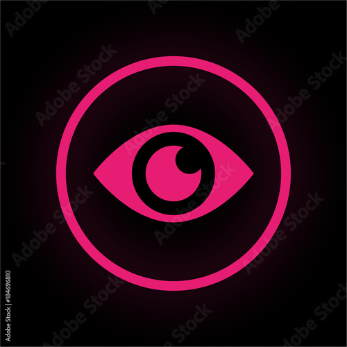 Neon Button rund - Auge