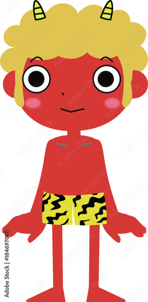 Obraz premium Child red demon stand