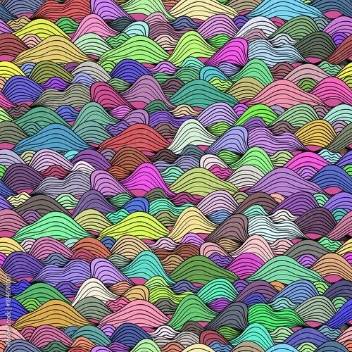 Seamless pattern with multicolor wavy texture