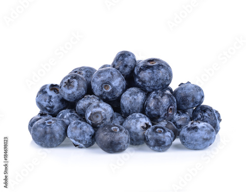  fresh juisy blueberries isolated on white background
