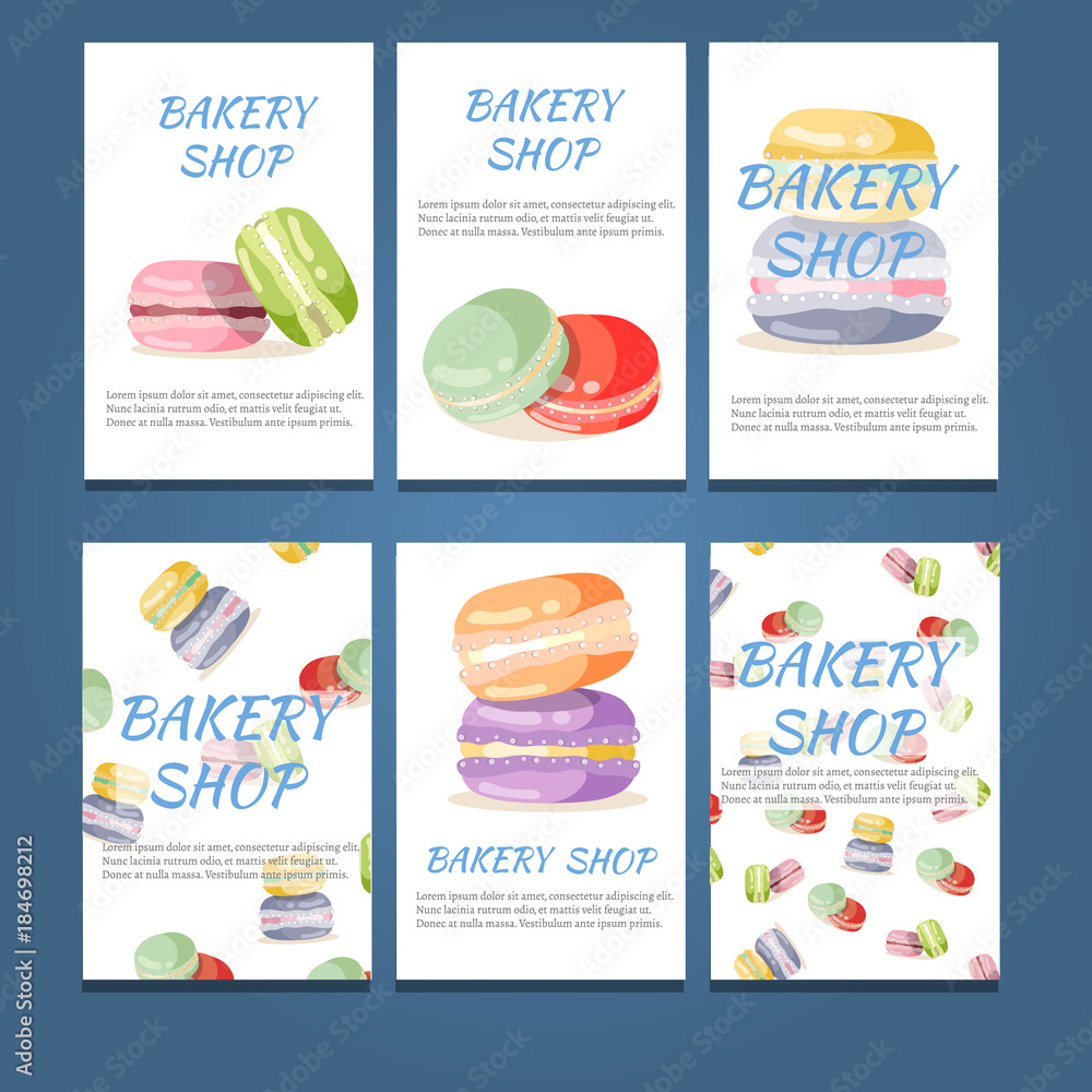 Set of bakery label cards for design.