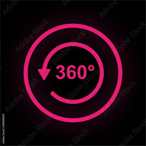 Neon Button rund - 360 Grad - Virtuelle Realität