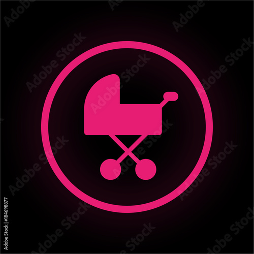 Neon Button rund - Babywagen