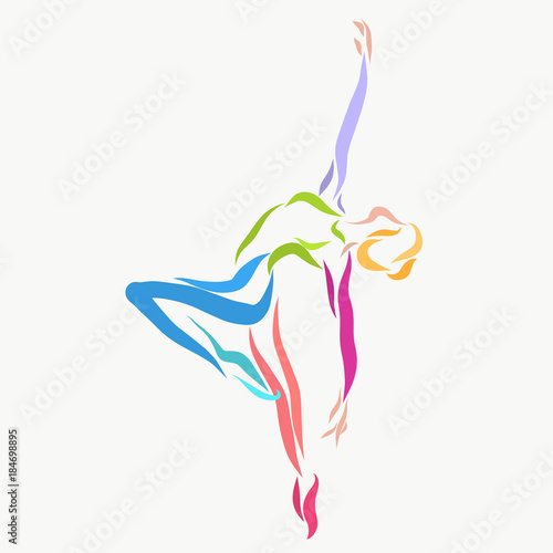 Flexible graceful sports woman, creative