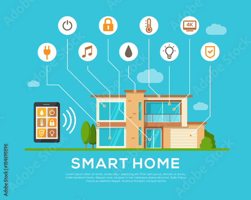 Smart Home concept. Automation concept. Smart systems and technology