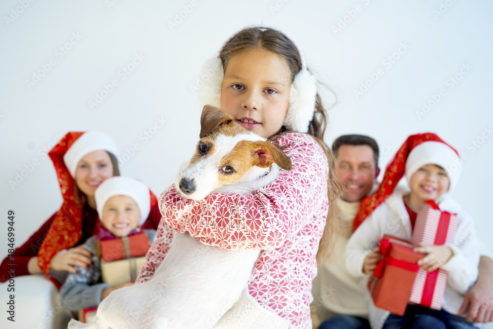 Fototapeta premium Family celebrating christmas