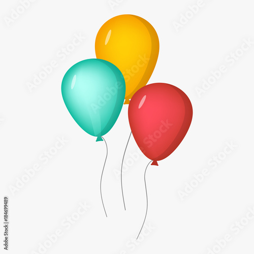 Realistic air balloons set isolated on background