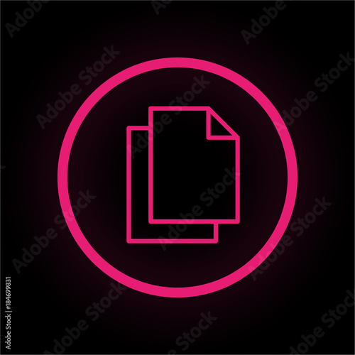 Neon Button rund - Dokumente