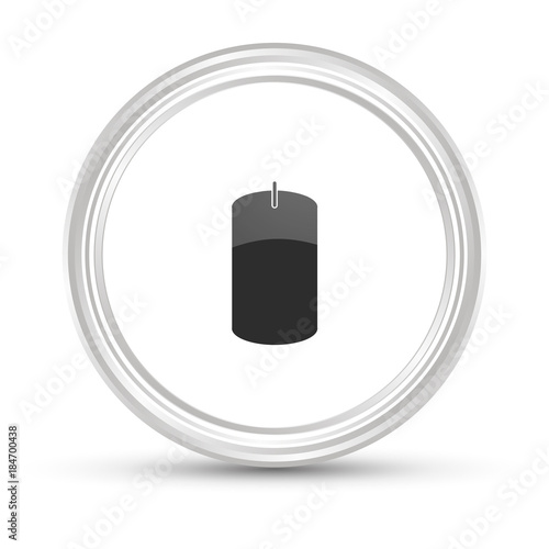 Weißer Button - Weihnachtskerze