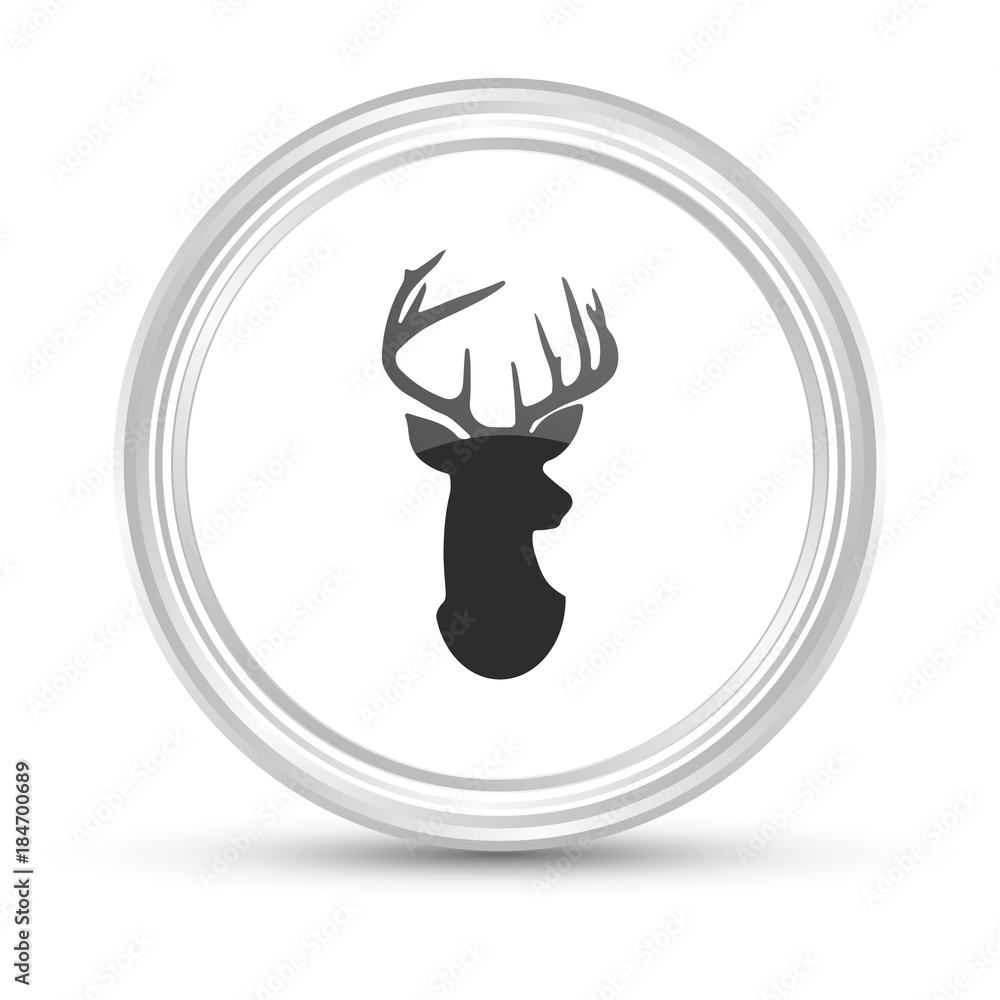 Obraz premium Weißer Button - Hirsch Kopf