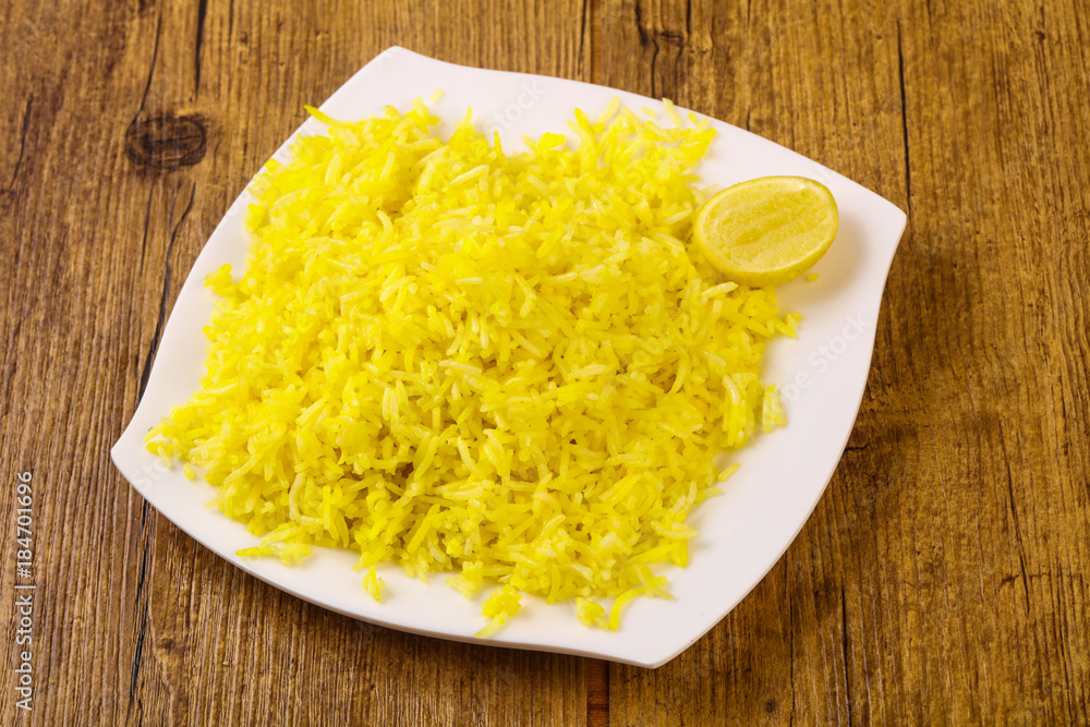 Yellow rice with lime