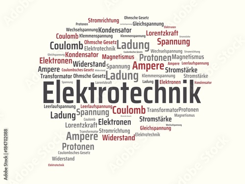 Elektrotechnik - Bilder mit Wörtern aus dem Bereich Elektrotechnik, Wort, Bild, Illustration