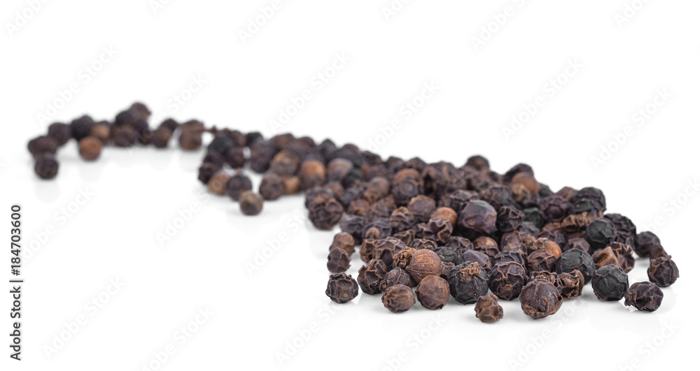 Black pepper isolated on white background Black pepper isolated on white background