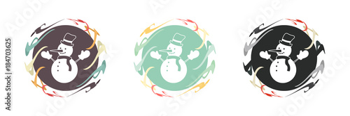 Saturn Buttons - Schneemann - Weihnachten