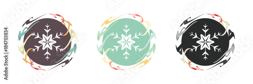 Saturn Buttons - Schnee Flocke