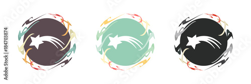 Saturn Buttons - Sternschnuppe - Weihnachten