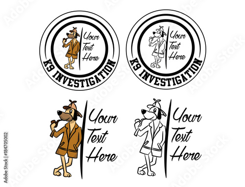 Inspector Dog, vector illustration