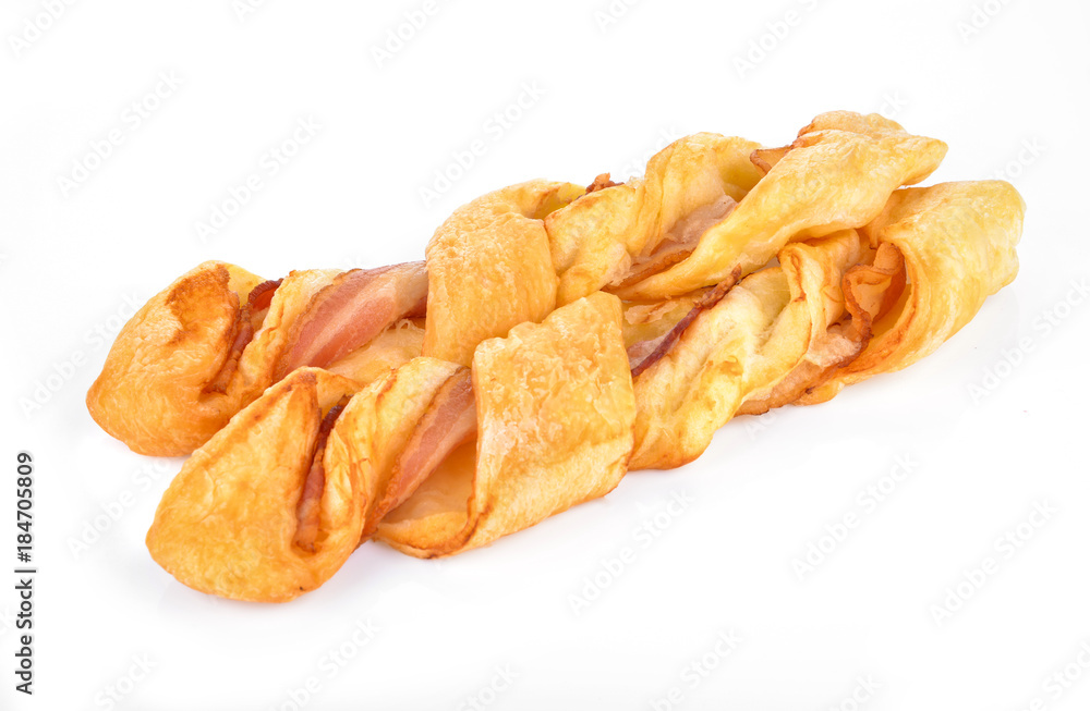 Baked Cheese Bread isolated on the white background.